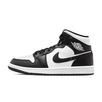 AIR JORDAN 1 MID SPLIT BLACK WHITE WOMENS TWO TONE